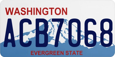 WA license plate ACB7068