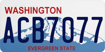 WA license plate ACB7077