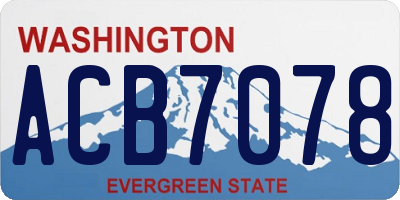 WA license plate ACB7078