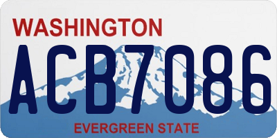 WA license plate ACB7086
