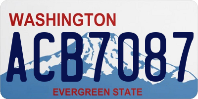 WA license plate ACB7087