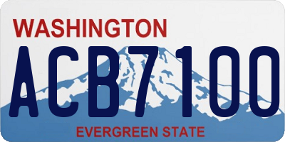 WA license plate ACB7100