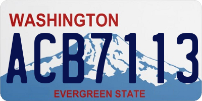 WA license plate ACB7113