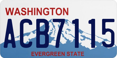 WA license plate ACB7115
