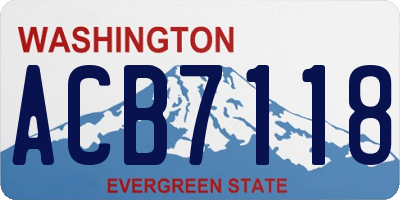 WA license plate ACB7118