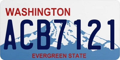WA license plate ACB7121