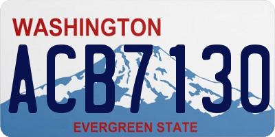 WA license plate ACB7130