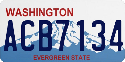 WA license plate ACB7134