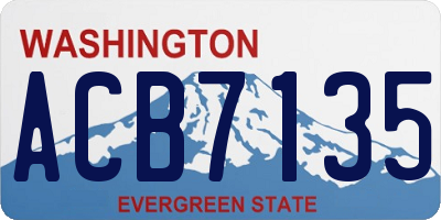 WA license plate ACB7135