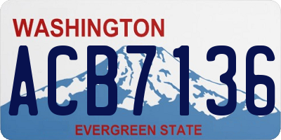 WA license plate ACB7136