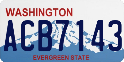 WA license plate ACB7143