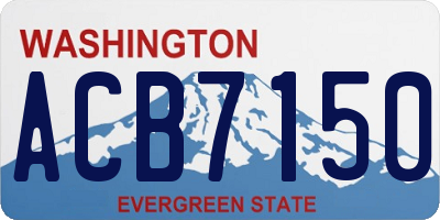 WA license plate ACB7150