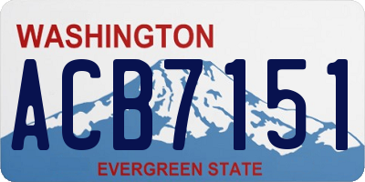 WA license plate ACB7151