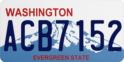 WA license plate ACB7152