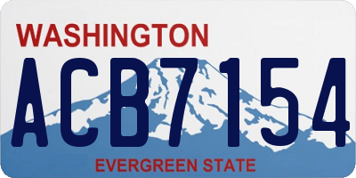 WA license plate ACB7154