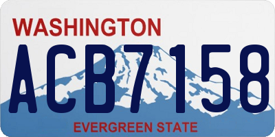 WA license plate ACB7158