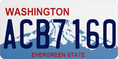 WA license plate ACB7160