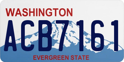 WA license plate ACB7161