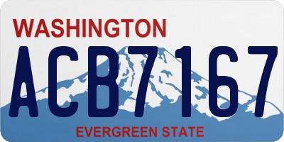 WA license plate ACB7167