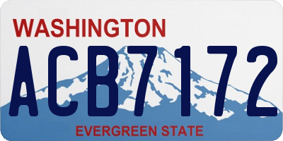 WA license plate ACB7172