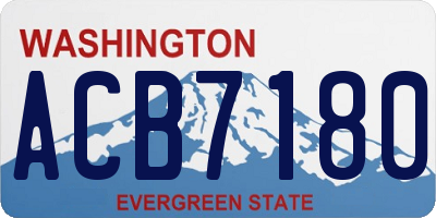 WA license plate ACB7180