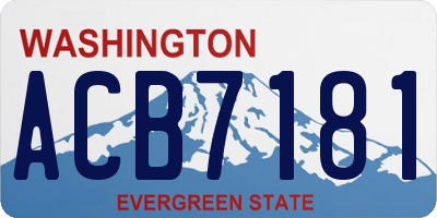 WA license plate ACB7181