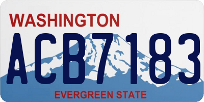 WA license plate ACB7183