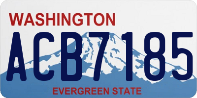 WA license plate ACB7185