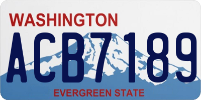 WA license plate ACB7189