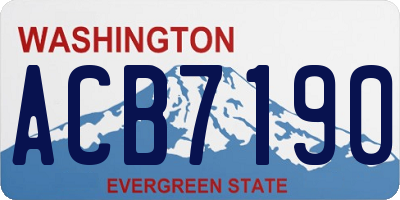 WA license plate ACB7190