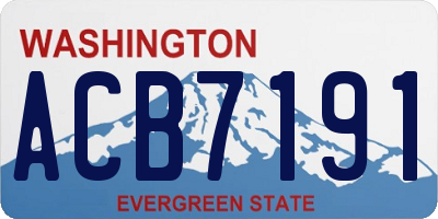 WA license plate ACB7191