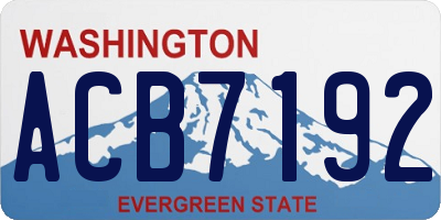 WA license plate ACB7192