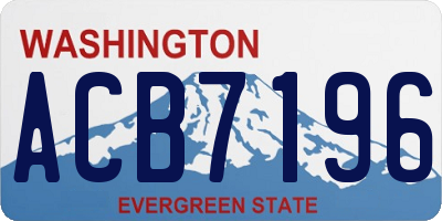 WA license plate ACB7196