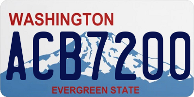 WA license plate ACB7200