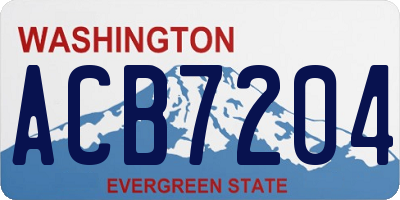 WA license plate ACB7204