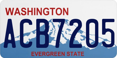 WA license plate ACB7205