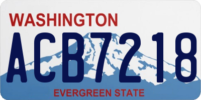WA license plate ACB7218
