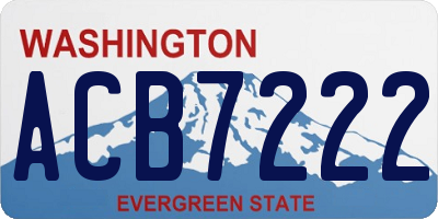 WA license plate ACB7222