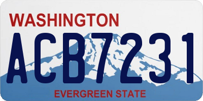 WA license plate ACB7231