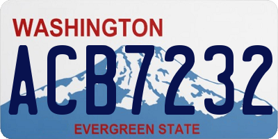 WA license plate ACB7232