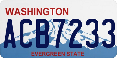 WA license plate ACB7233