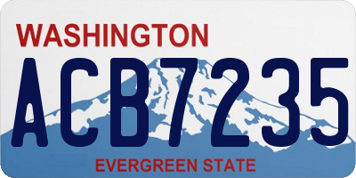 WA license plate ACB7235
