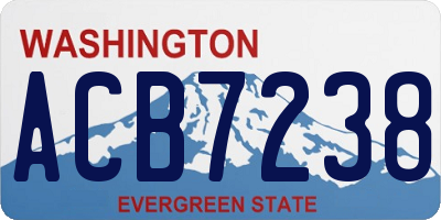 WA license plate ACB7238