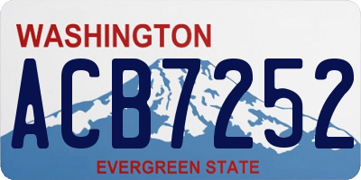WA license plate ACB7252