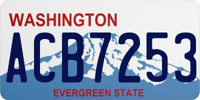 WA license plate ACB7253
