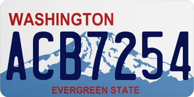 WA license plate ACB7254