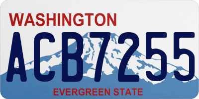WA license plate ACB7255