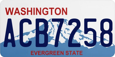 WA license plate ACB7258