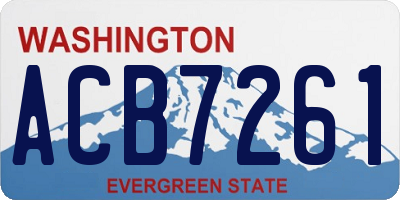 WA license plate ACB7261