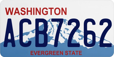 WA license plate ACB7262